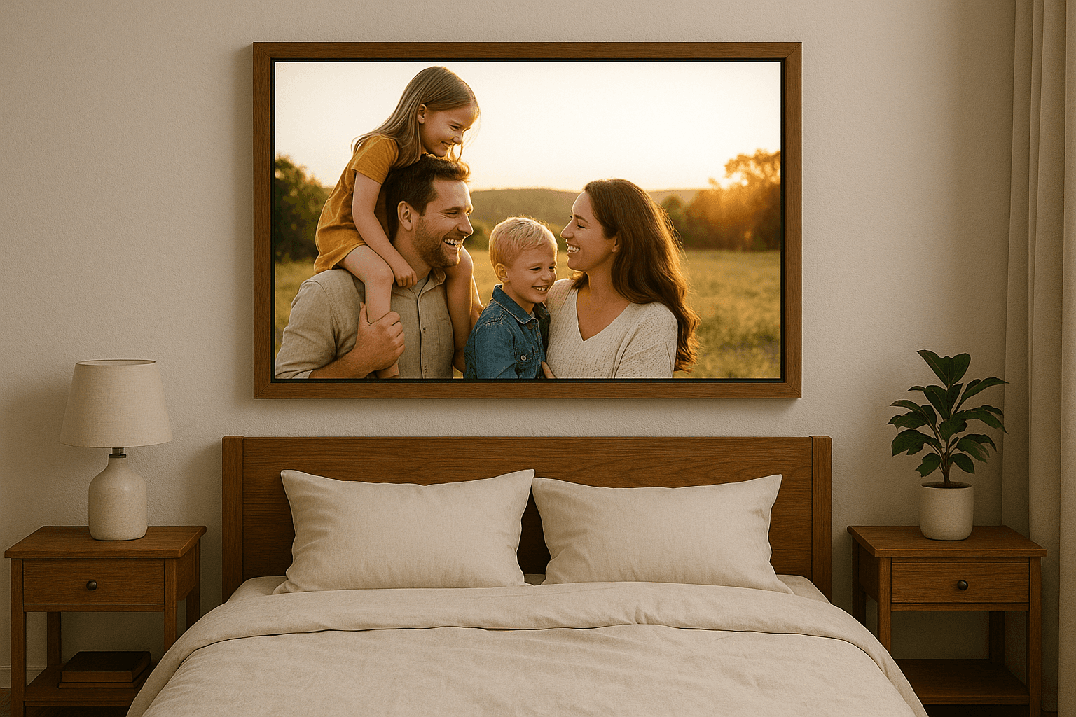 Bedroom with Luminate Flow frame