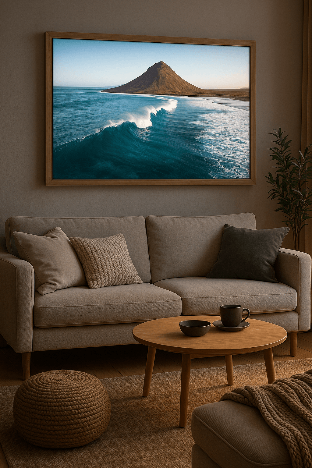 Living room with Luminate Flow frame